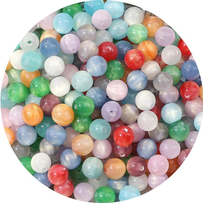 10-50 шт., бусины из смолы ручной работы, золотая фольга, бусины «кошачий глаз» для ожерелья, браслета, сережек, изготовления ювелирных изделий, бусины