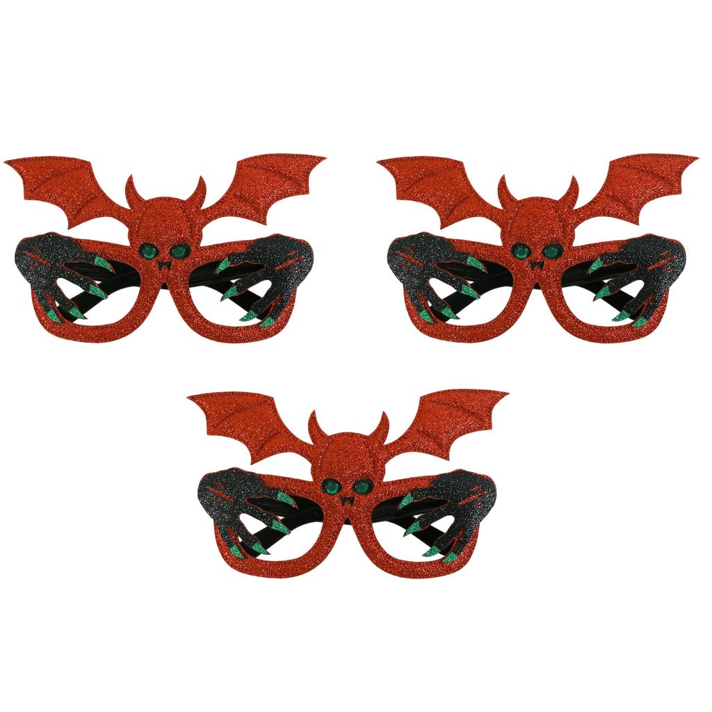 Набор из 3 шт. очков на Хэллоуин Тыква Летучая мышь Скелет Аксессуары для костюма Пластиковая оправа Украшение для вечеринки Очки