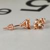 Серьги-гвоздики из розового золота с круглыми бриллиантами цвета шампанского, свадебные, помолвочные, банкетные, женские ювелирные изделия, подарок