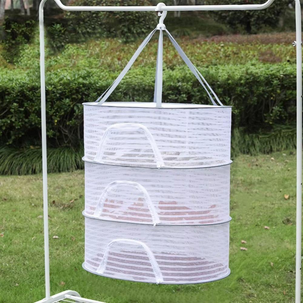 Foldable Dried Vegetable Net Portable Multi-layer Drying Net Clothes Hanging Dryer Food Drying