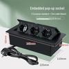 Slow Rise Pop-Up Hidden EU Power Multimedia Socket for European, American, and German Standard USB Conference Tables
