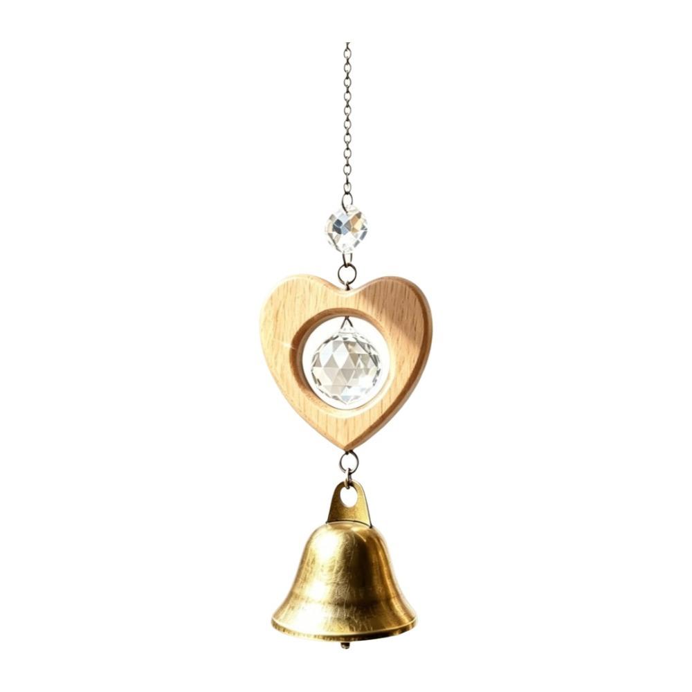Crystal Prism Bird Wind Chimes Wooden Sun Catcher Vintage Crystal Pendant Home