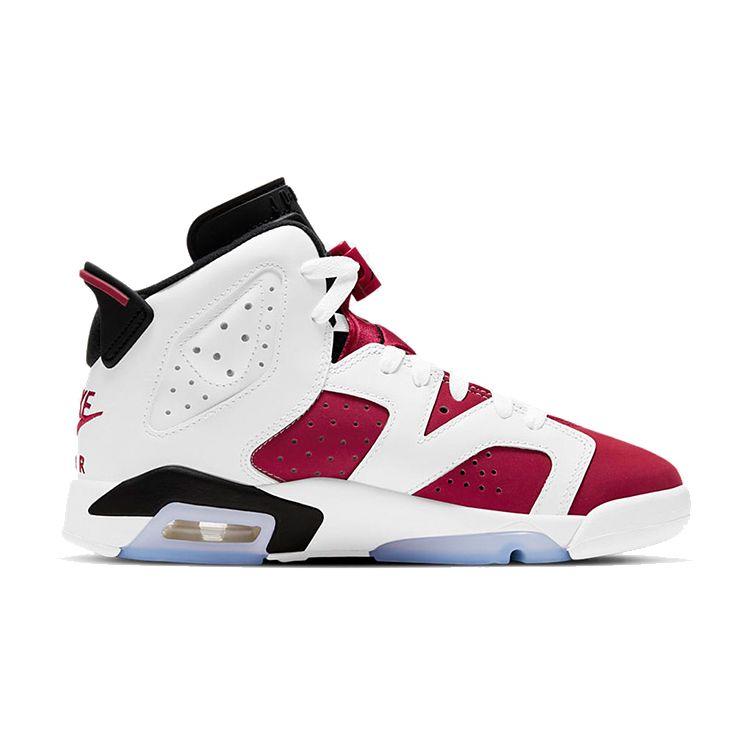 Детские кроссовки Air Jordan 6 Retro GS Carmine 2021 Белый Черный 384665-106