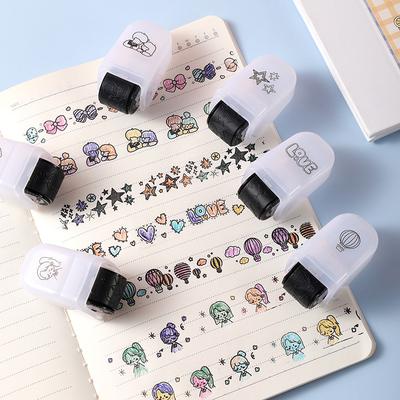 Kawaii Мультфильм Животное Бант Девочка Мальчик Катящийся Штамп DIY Студенческий Приз Канцелярские Принадлежности Граффити Сумочка Кружева Воздушный Шар Скрапбукинг