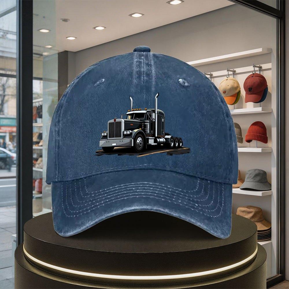 An Outdoor Casual Trendy Baseball Cap a Sporty Fashionable Snapback Hat with an American HeavyDuty Truck Pattern Unisex Suit