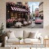 2D plane 1 piece Paris café atmosphere background fabric suitable for room decoration