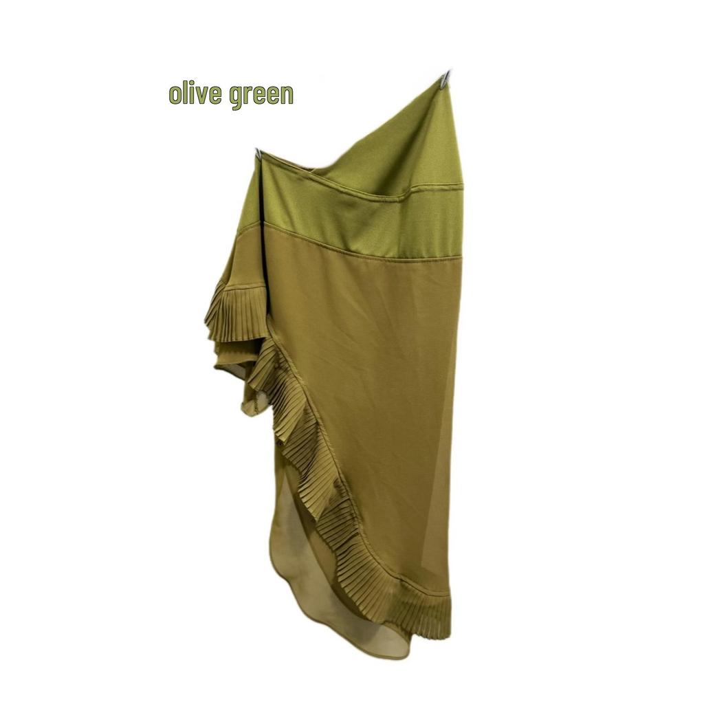 Muslim Women's Double Layer Chiffon Hijab - Pleated Edge Color Block Pullover