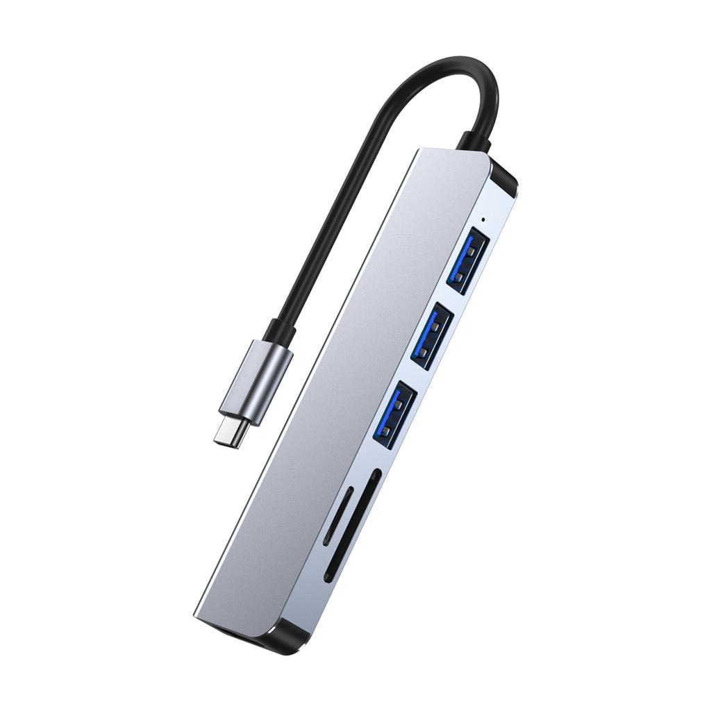 6 в 1 USB-C Type C HD Выход 4K USB 3.0 HD Адаптер ХАБ Многофункциональная Док-станция