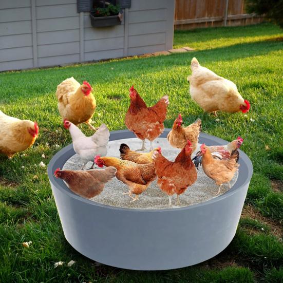 25-дюймовая ванна для куриной пыли, силиконовая, регулируемая, бездонная, ванна для куриной пыли, контейнер для чистки петухов и кур, аксессуар для курятника