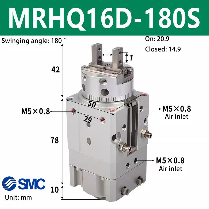 SMC swing gripper rotating clamping finger cylinder MRHQ10D/16D/20D/25D-90S-180S-N