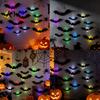 Indoor Holiday Wall Stickers Halloween 3D Lighted Bat Decor, Removable Felt Bats Stickers, Assorted Art Size, LED Glowing Clings for Bathroom