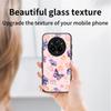 For Realme 14 Pro+ 5G Case Butterfly Pattern TPU+Tempered Glass Protective Phone Cover