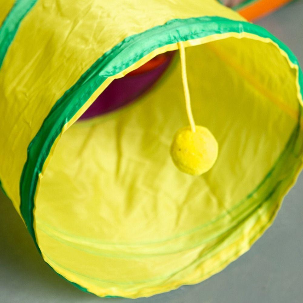 Polyester+Steel Wire Cat Tunnel Tube Foldable Cat Maze Tunnel Portable Pet Fun Play Toy Puppy