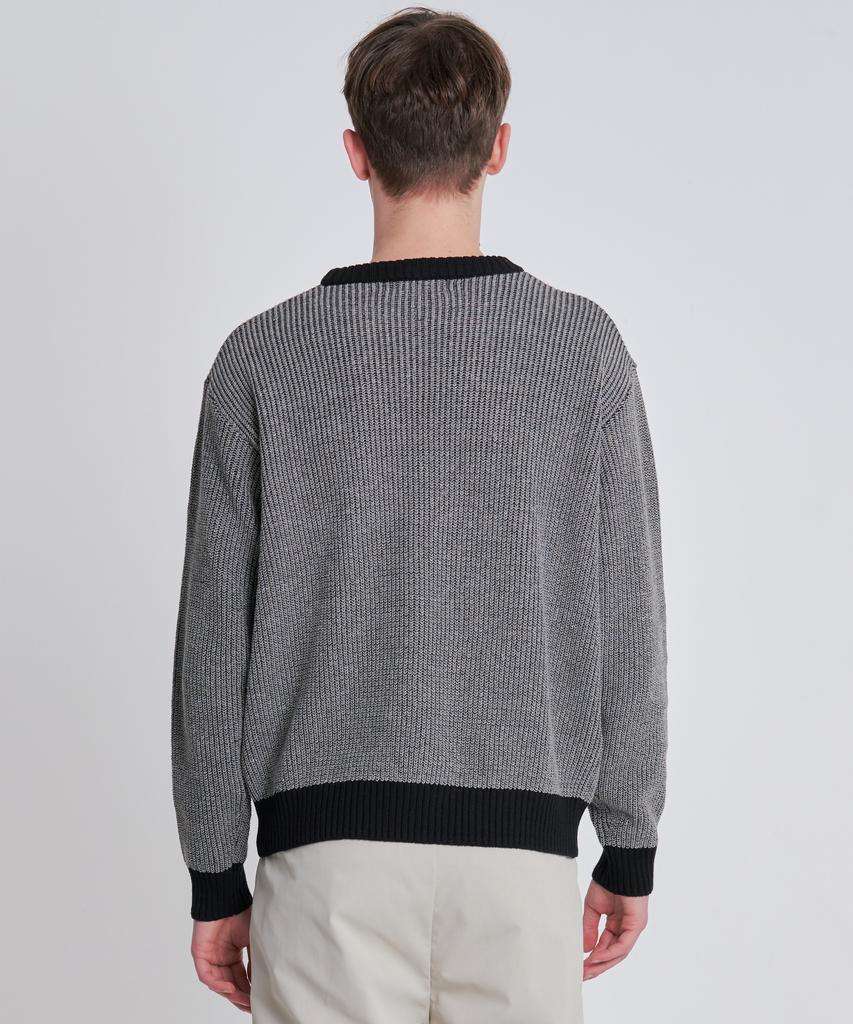 ZENSAI Double-Sewn Crewneck Knit Black
