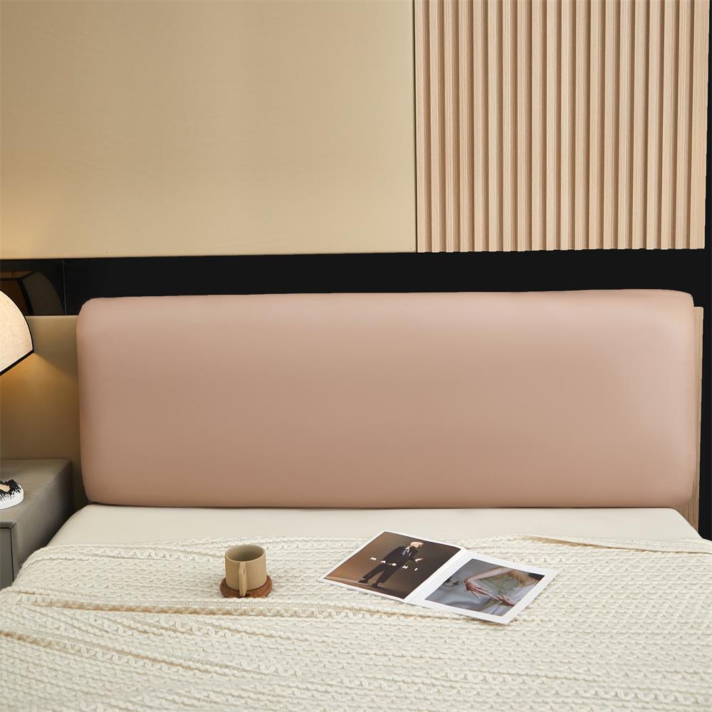 Чехол из искусственной кожи на изголовье кровати, эластичный чехол для изголовья кровати, универсальный пыленепроницаемый декоративный чехол для мебели