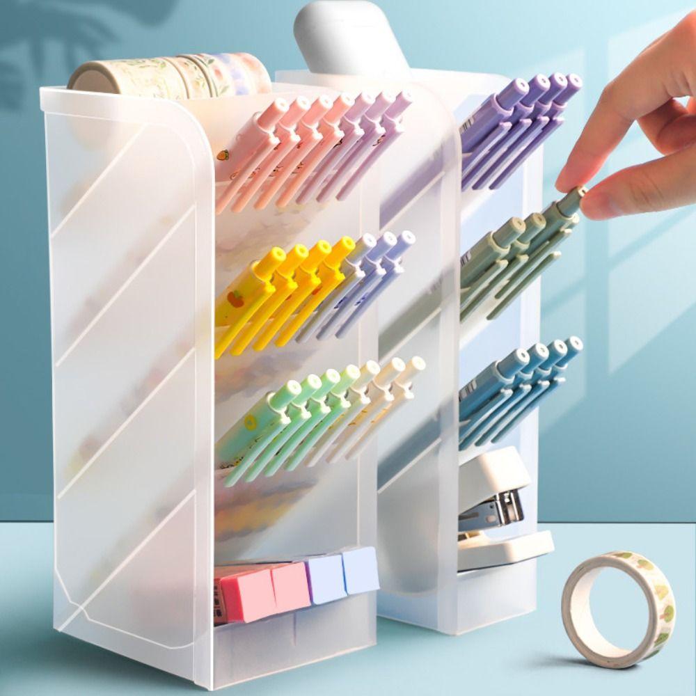 Пластиковый держатель для ручек Наклонного типа Ведерко для ручек Разных размеров Стенд для демонстрации канцелярских товаров Подарок