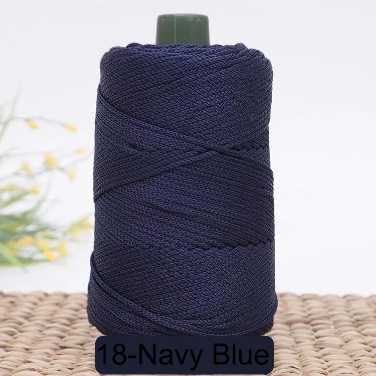 3 мм Цветной Крученый Плетеный Шнур, Полая Нить, Полиэстеровый Шнур Макраме, Черная Пряжа для Вязания Крючком, Пряжа для Вязальщицы