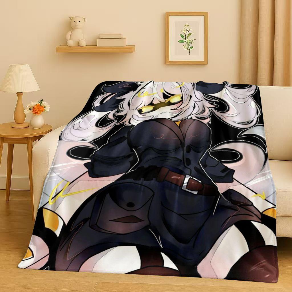 HD Cartoon Murder Drones V Uzi J Robot Flannel Blanket,Ultra Soft Warm Plush Throw for Home Bedroom Bed Sofa Cover Picnic Kids