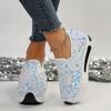 Кроссовки женские Allover Sequin Platform Slip-On Muffin Tennis Flat Женские спортивные туфли-лоферы Slip-on Platform Elegant Shoes