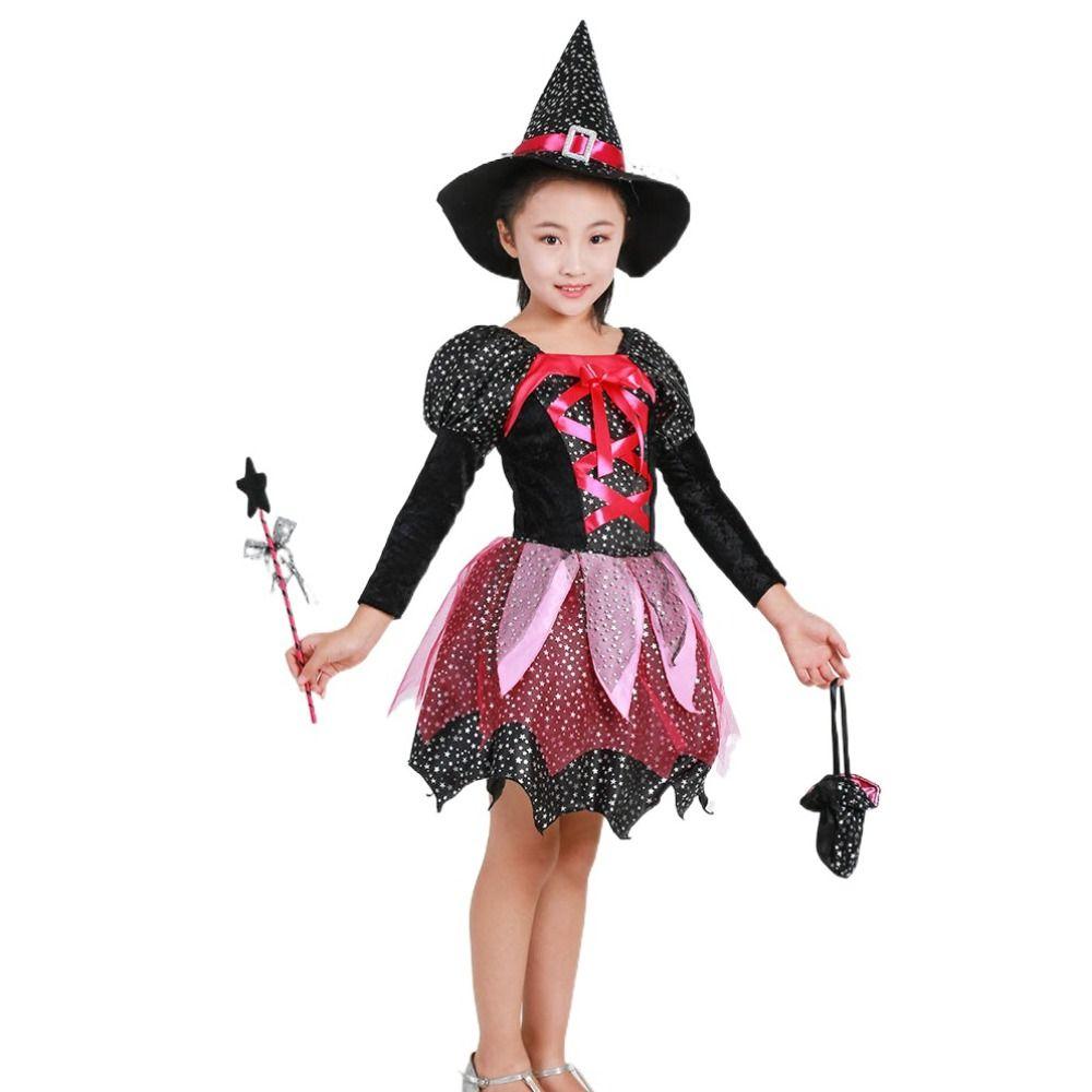 Clothes Halloween Witch Costume Glittery Mesh Dress Kid's Halloween Costume  Festival Party