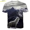 Men's Hipster Wolf 3D Printed T-shirt Summer Fashion Animal Pattern Short Sleeve Top Daily Holiday Round Neck Clothing
