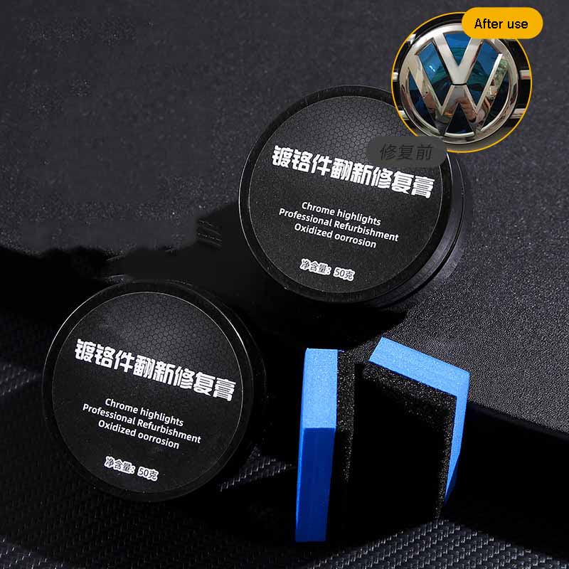 Паста для полировки и восстановления хрома автомобиля - Полироль для металла для дверных ручек, оконных молдингов - Удаляет ржавчину, водяные пятна и окисление