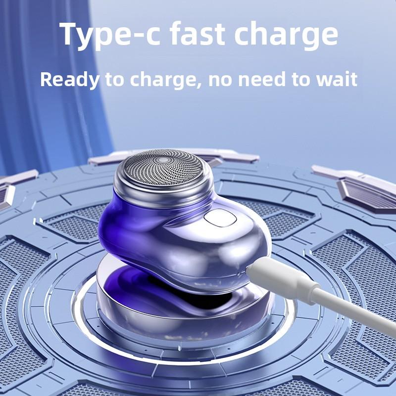 Светодиодная электрическая бритва, перезаряжаемая, маленькая, стальная, мужская, плавающая, с ножевой головкой, мини-бритва, нож для бороды