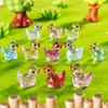 Yousheng 100Pcs Mini Duck Figurine Luminous Miniature Cartoon Yellow Duck Ornament DIY Microlandscape Fairy Garden Animal Resin Statue Decoration