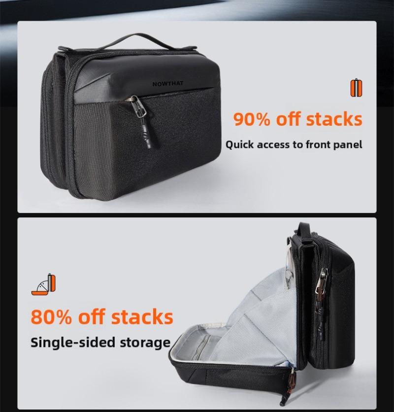 Four Fold Digital Storage Bag Large Capacity Portable Electronic Organizer Pouch for Power Bank Cable Gadgets Commuter Travel Daily Use