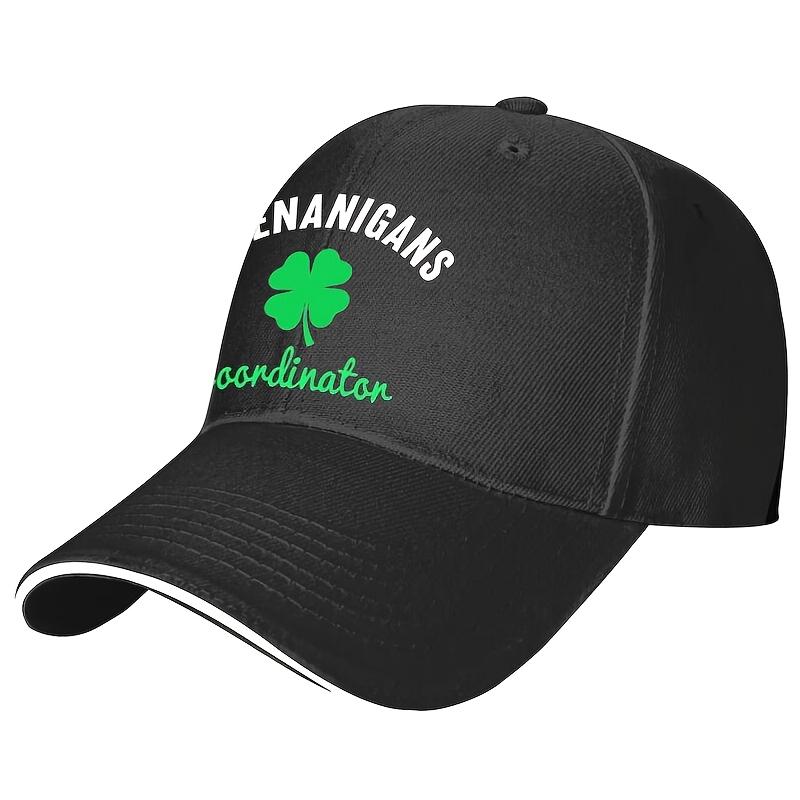 Shenanigans Coordinator St Patrick Day Clover Baseball Cap Polyester Casual Adjustable Adult Hat