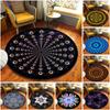 Rotating Abstract Print Round Carpet Mandala Flower Round Floor Mat Study Living Room Bedroom Non-slip Yoga Floor Mat Chair Mat