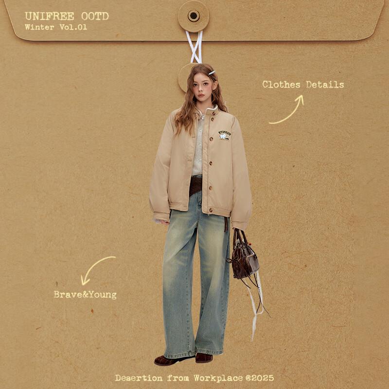 unifree Winter Stand Collar Lamb Wool Padded Jacket