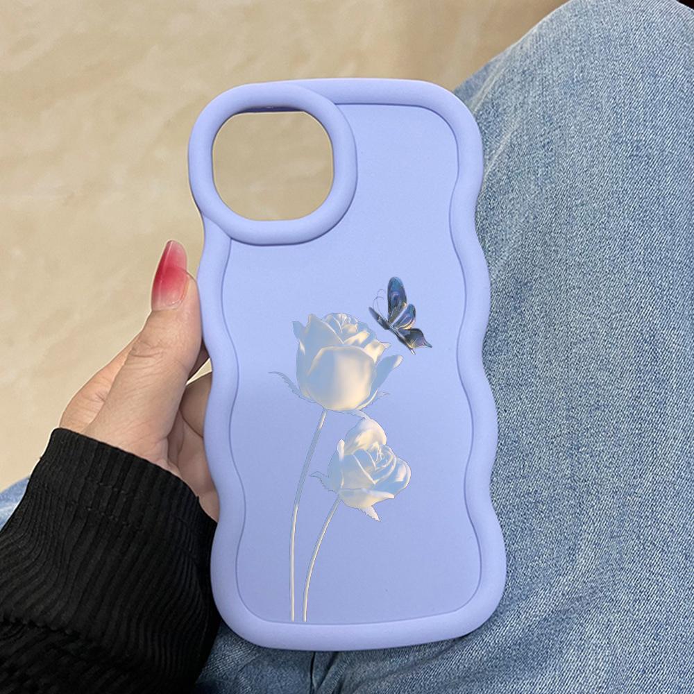 LZ16 Flower Wave Silicone Phone Cases for Samsung A15 S23 FE S24 Ultra A34 A54 A14 A55 Motorola G32 OnePlus Soft Cover