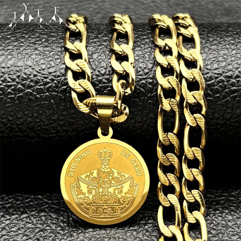 Бразильская подвеска-ожерелье Мадонна для мужчин и женщин из нержавеющей стали, золотого и серебряного цвета, Дева Мария, мужская цепочка, ювелирное изделие