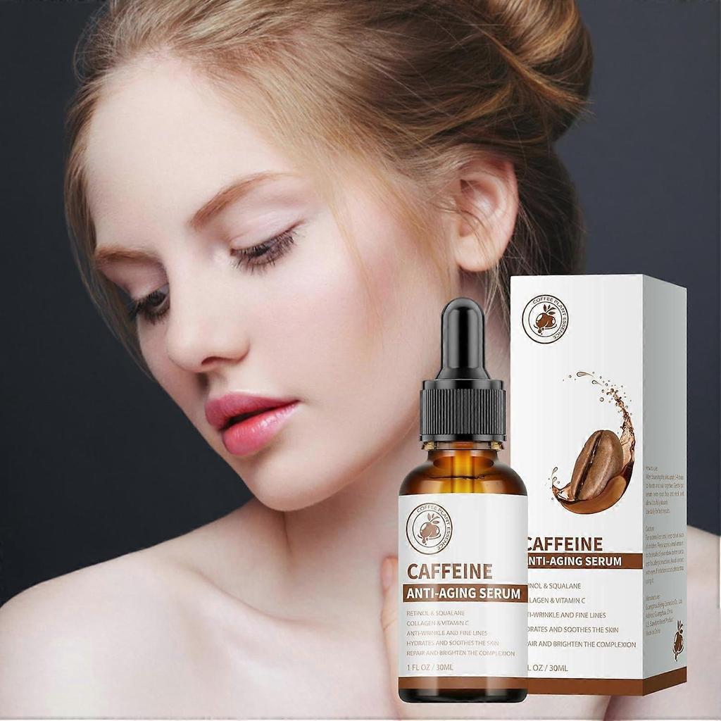 Caffeine Anti-aging Serum, Caffeine Face Serum & Under Eye Serum, Anti-Aging Face Serum with Vitamin C, Firming Hydrating Face Serum Reduce Wrinkles