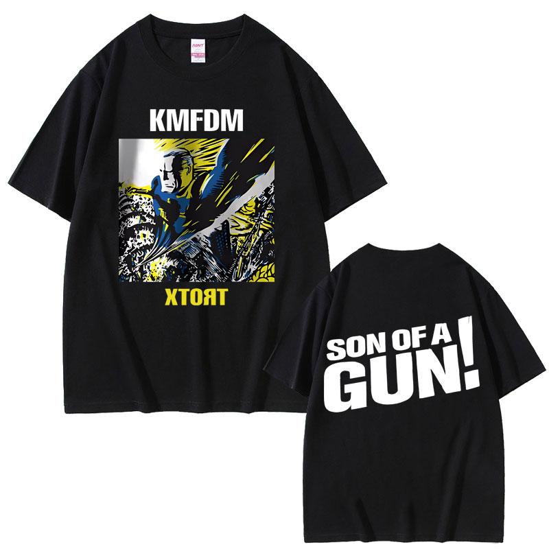 Футболка с графическим принтом Rock Band Kmfdm Тур 97 Летняя Мужская Женская Винтажная Готическая Панк Уличная Одежда Мужская Хлопковые Футболки