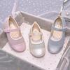 Осенние 2025 года блестящие кожаные лоферы для девочек: Туфли-балетки с мягкой подошвой для танцевальных выступлений