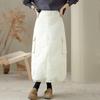 Cotton Padded Plus Size High Waist Vintage Spring Autumn Winter Casual Loose Long for Woman Skirts Womens Skirt