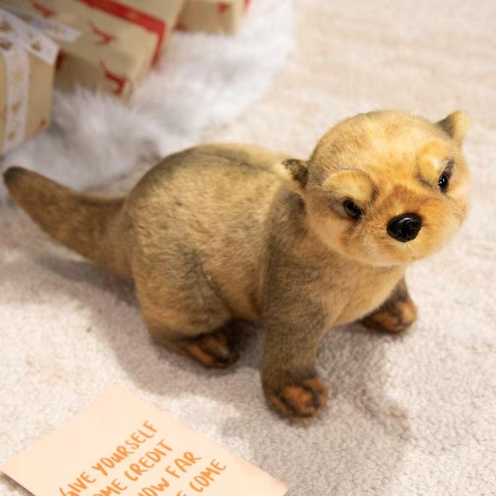 PP Cotton Brown Otter Plush Toy Soft Simulation Otter Toy Doll Decorate Present