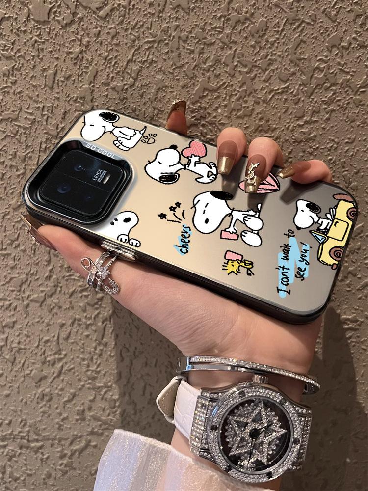 Подходит для чехла мобильного телефона Apple 11, простой цветной серебристый Snoopy, продвинутое ощущение, 11spro, внешний полностью закрывающийся мультяшный жесткий чехол