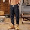 Мужские узкие прямые рабочие брюки со средней посадкой и завязками на шнурке — корейский стиль, удобные, большого размера, модные, универсальные.