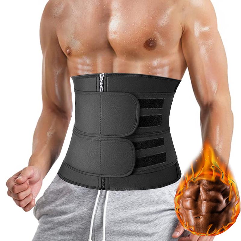 Men Waist Trainer Cincher Corset Back Support Sweat Sauna Trimmer Belt Tummy Control Body Shaper Workout Compression Belly Band Slimming Shapewear
