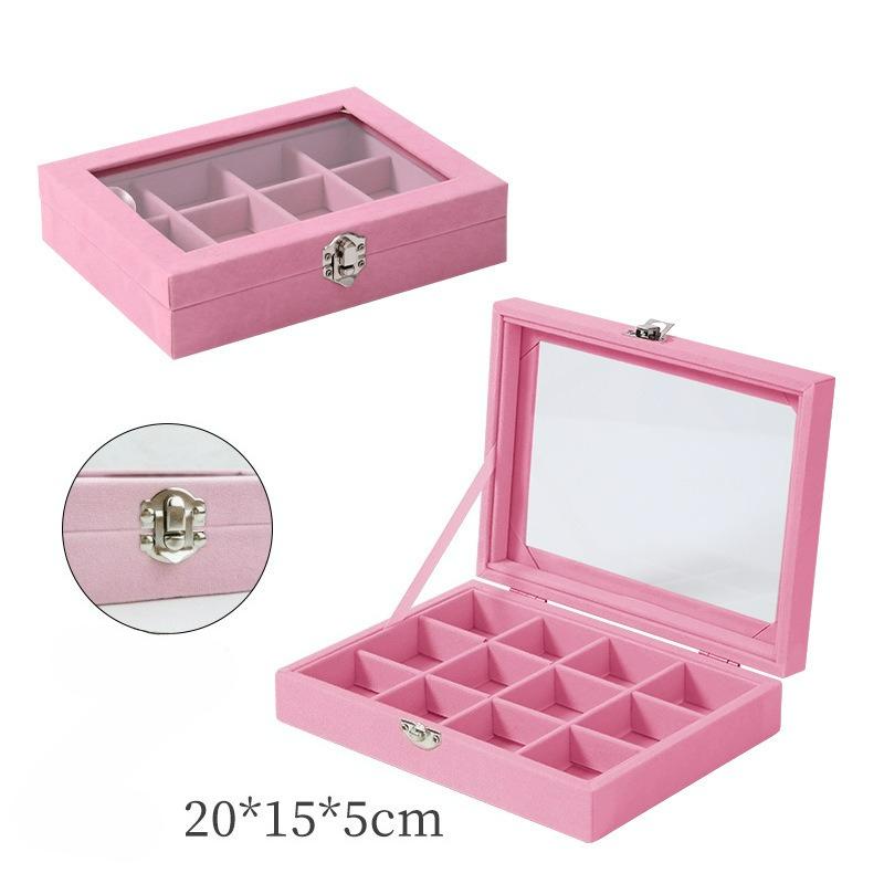Premium Large Capacity Jewelry Box Flannel Jewelry Box Ring Necklace Jewelry Earrings Storage Box