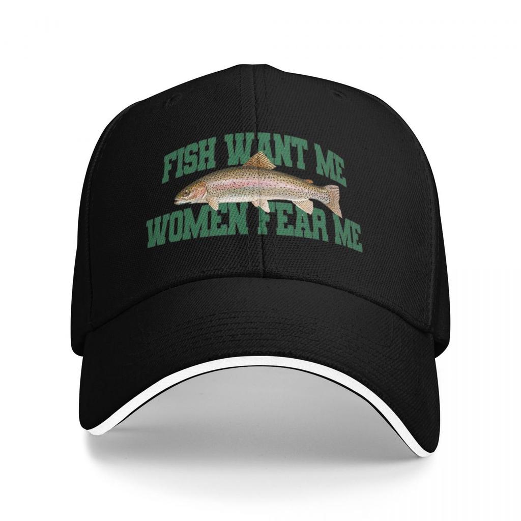 Рыба меня хочет, женщины меня боятся Кепки Бейсболки Snapback Кепки Бейсбольные Дышащие Повседневные Кепки Для улицы Унисекс