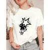 Oversized T Shirt Black Star Print Casual Wear For Women Summer Outfit Streetwear Fashion Top