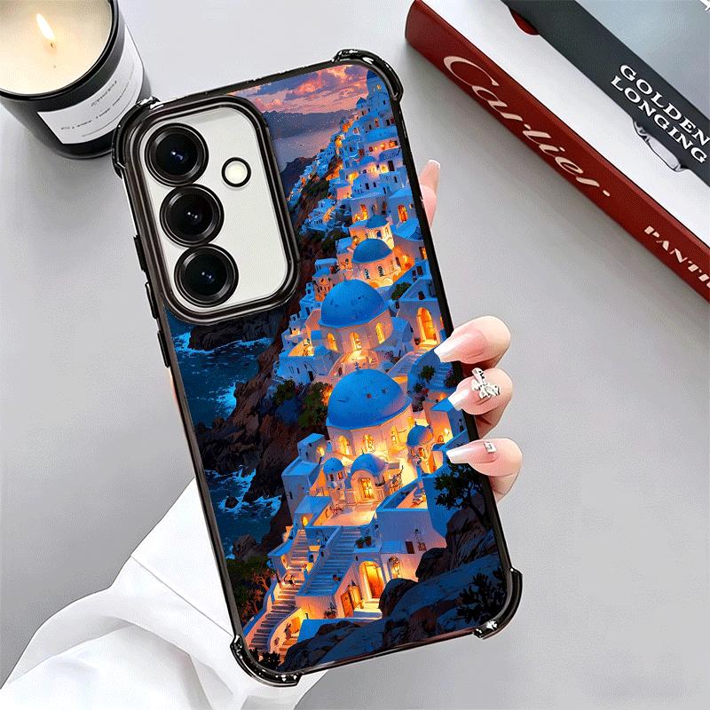 Санторини Греция Лето Мягкий Чехол Для Телефона Для Samsung A17 A27 A07 A37 A57 A16 A56 A15 A55 A14 A54 A13 A53 A26 A36 A25 A35 A24 A34