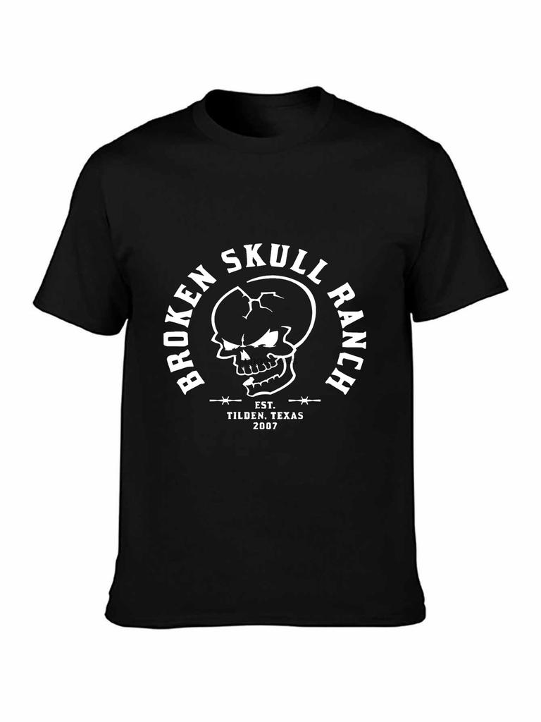 Broken Skull Ranch stone Cold Steve Austinpodcast Print Tee Shirt Men Short Sleeve Top Tee