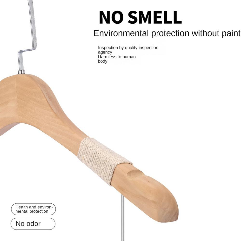 Adjustable Metal Clips Solid Wood Suit Hangers Pants Organizer Clip Hangers Wooden Suit Hangers Closet Clothes