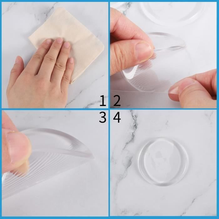 Дверные упоры - 6 шт. - Силикон - Прозрачный - Диаметр 50 мм