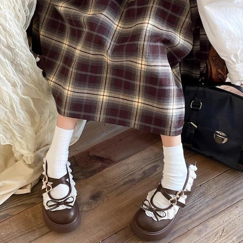 Модные женские туфли-лодочки на платформе Каваи Черные женские туфли Мэри Джейн с бантом Круглый носок Корейский стиль Быстрая доставка Распродажа Весенняя мода